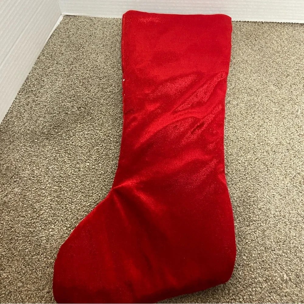 Red Velvet‎ Christmas Stocking with Snowflake Design
